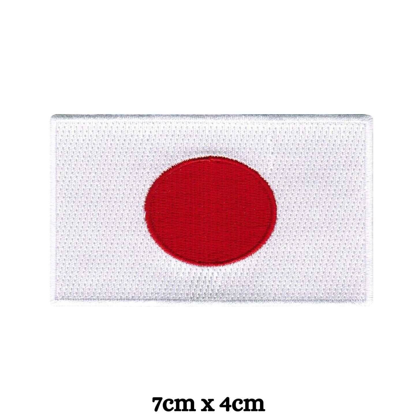 Japan Flag Embroidered Patches, Iron-On/Sew-On Applique, Shield, Round, Heart and Rectangle Flag Badges for Jackets, Bags, Uniforms, Various Sizes