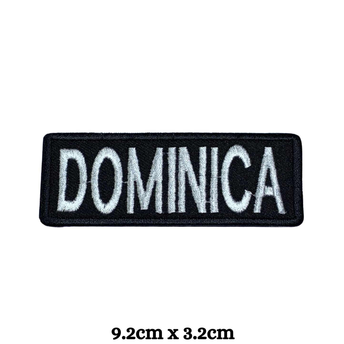 Dominica Flag Embroidered Patch Set, Iron-On or Sew-On Applique Badges, Rectangle Shield Round Heart Shapes, for Jackets, Backpacks, Hats, Uniforms and Various Sizes