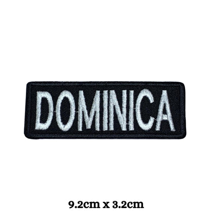 Dominica Flag Embroidered Patch Set, Iron-On or Sew-On Applique Badges, Rectangle Shield Round Heart Shapes, for Jackets, Backpacks, Hats, Uniforms and Various Sizes