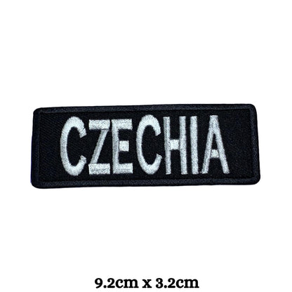 Czech Republic Flag Embroidered Patch Set, Iron-On or Sew-On Applique Badges, Rectangle Shield Round Heart Shapes, for Jackets, Backpacks, Hats, Uniforms and Various Sizes