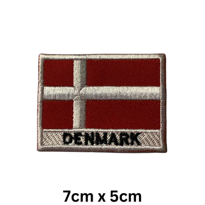 National Country Flag Iron On Patch, Set of 3, Embroidered Fabric Applique, 7cm x 5cm, Rectangular, United Kingdom Theme, for Jackets, Bags, Hats and Crafts (A-J)