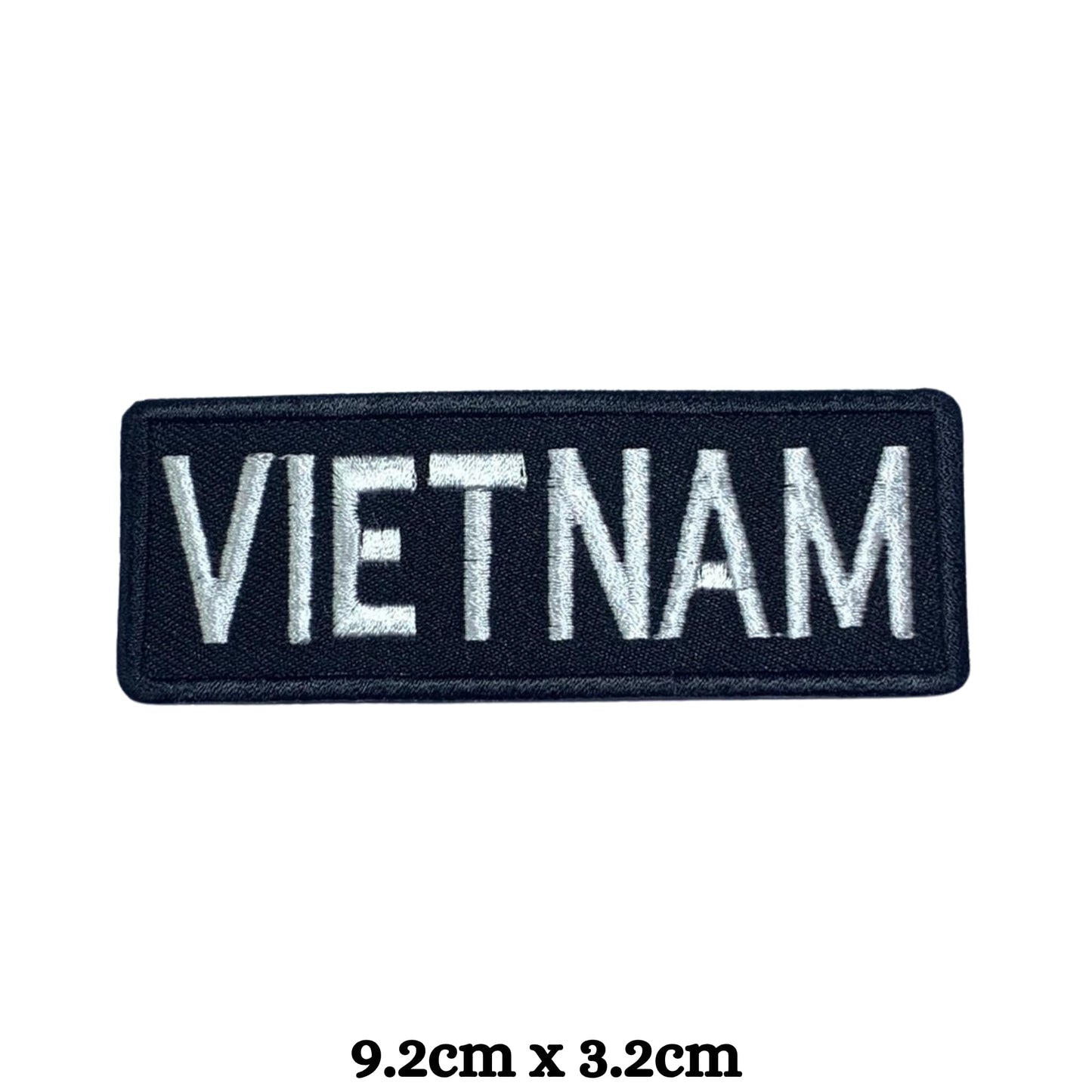 Vietnam Flag Embroidered Patch Set, Iron-On or Sew-On Applique Badges, Rectangle Shield Round Heart Shapes, for Jackets, Backpacks, Hats, Uniforms and Various Sizes
