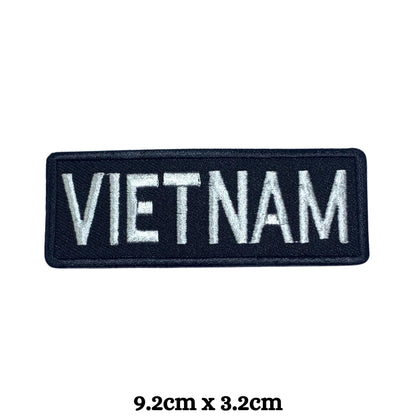Vietnam Flag Embroidered Patch Set, Iron-On or Sew-On Applique Badges, Rectangle Shield Round Heart Shapes, for Jackets, Backpacks, Hats, Uniforms and Various Sizes