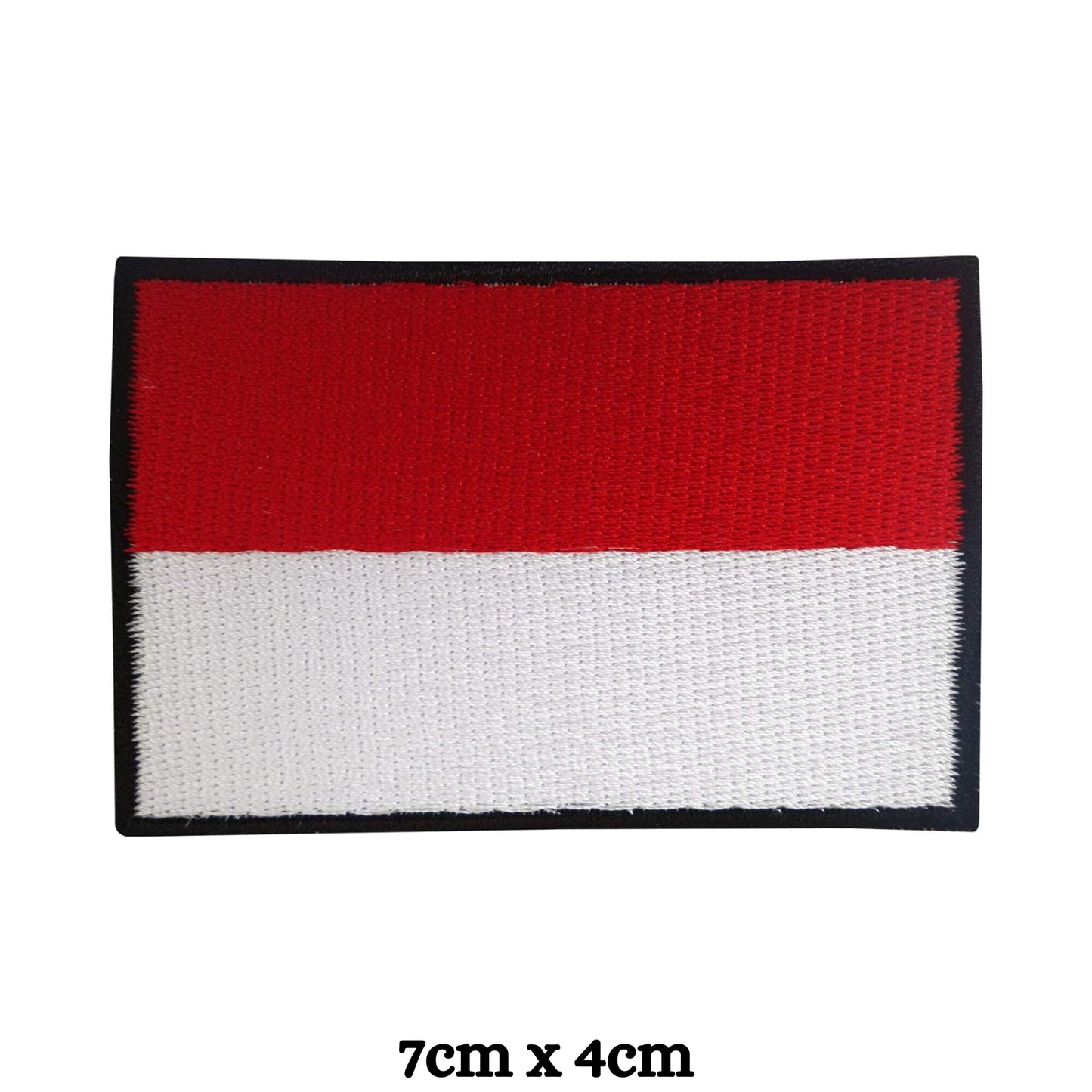 Indonesia Flag Embroidered Patch Set, Iron-On or Sew-On Applique Badges, Rectangle Shield Round Heart Shapes, for Jackets, Backpacks, Hats, Uniforms and Various Sizes