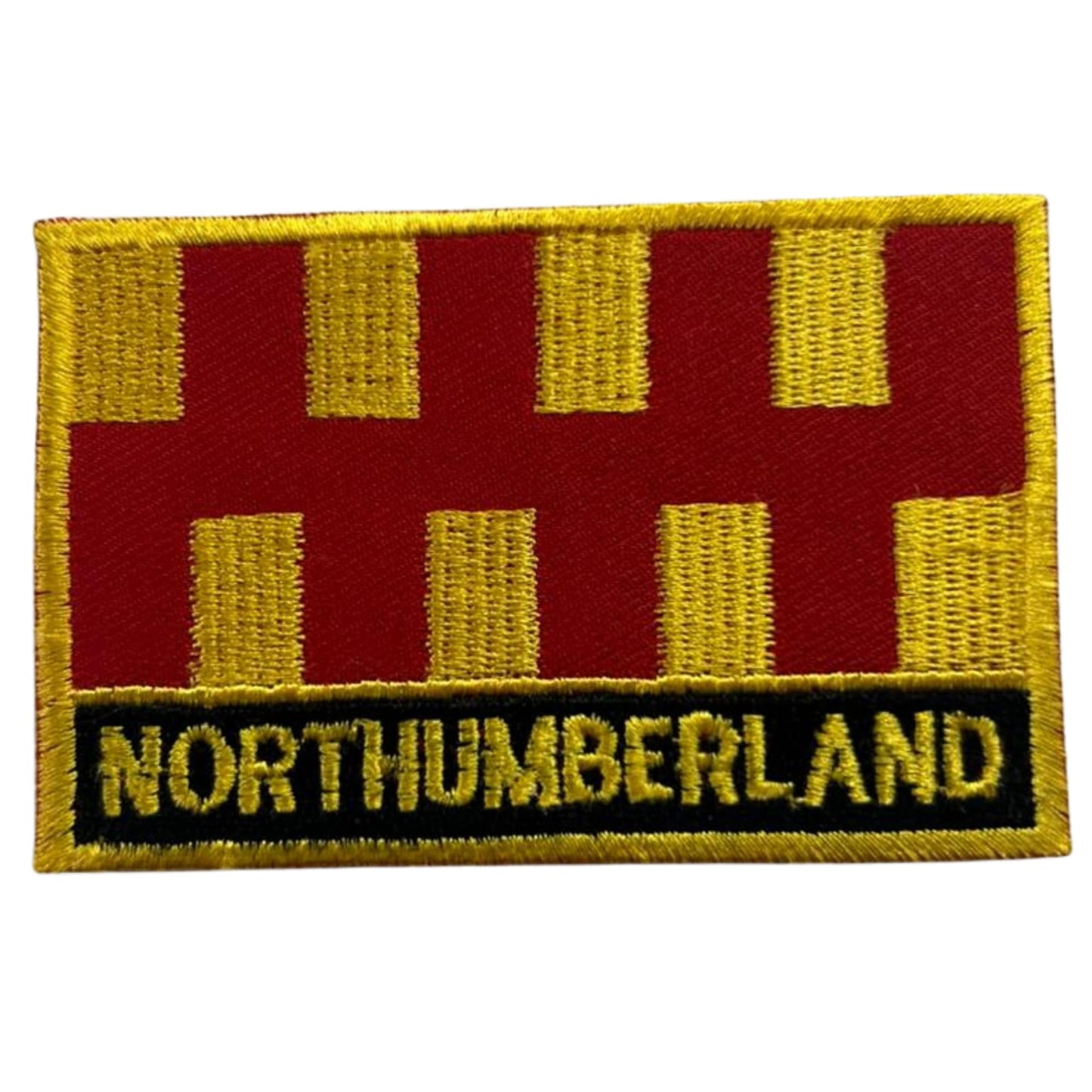 UK County Flag Patch 9.5cm x 6cm Embroidered Iron On/Sew On Badge Durable Fabric Applique for Jackets, Backpacks, Hats, and Clothing