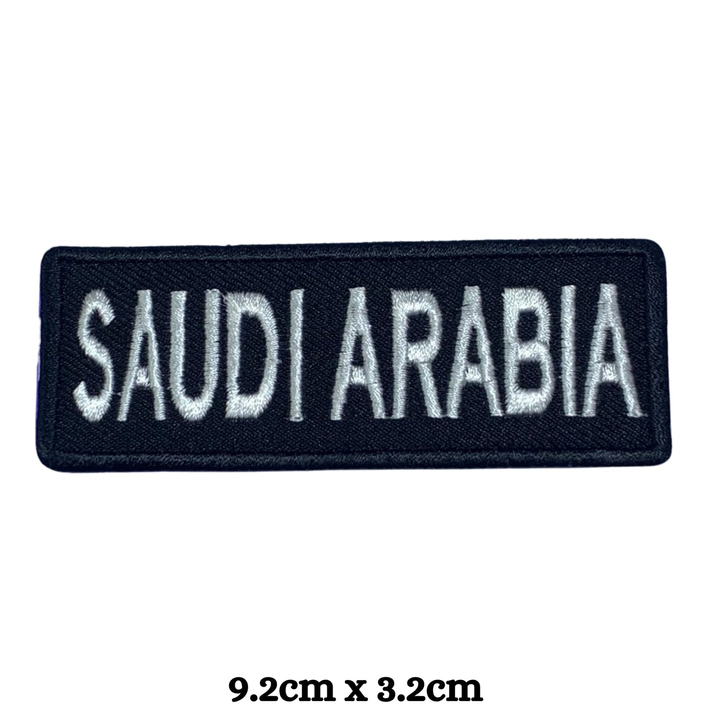 Saudi Arabia Flag Embroidered Patches, Iron-On/Sew-On Applique, Shield, Round, Heart and Rectangle Flag Badges for Jackets, Bags, Uniforms, Various Sizes