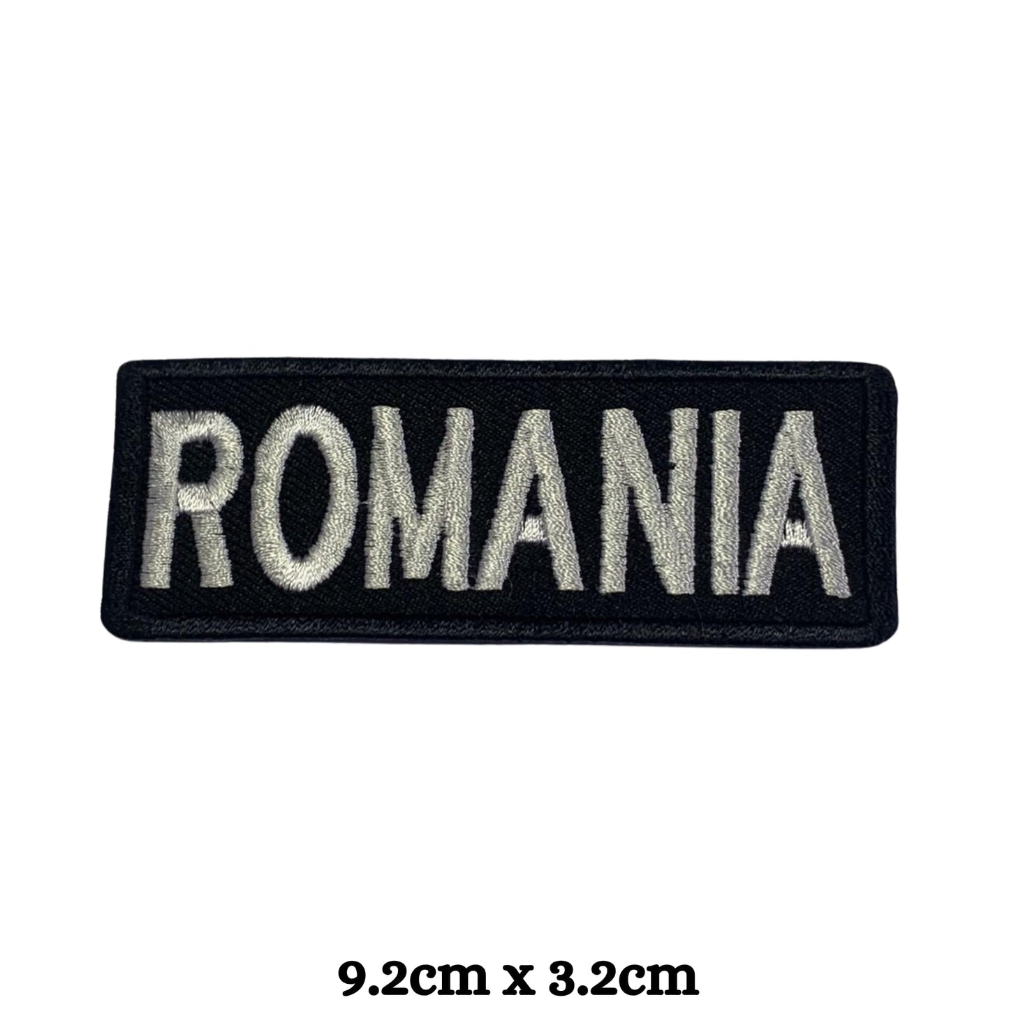 Romania Flag Embroidered Patch Set, Iron-On or Sew-On Applique Badges, Rectangle Shield Round Heart Shapes, for Jackets, Backpacks, Hats, Uniforms and Various Sizes