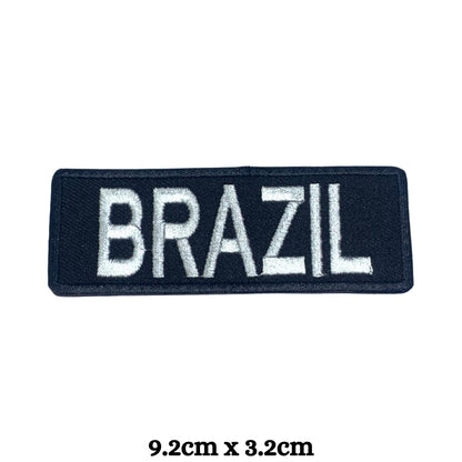 Brazil Flag Embroidered Patches, Iron-On/Sew-On Applique, Shield, Round, Heart and Rectangle Flag Badges for Jackets, Bags, Uniforms, Various Sizes