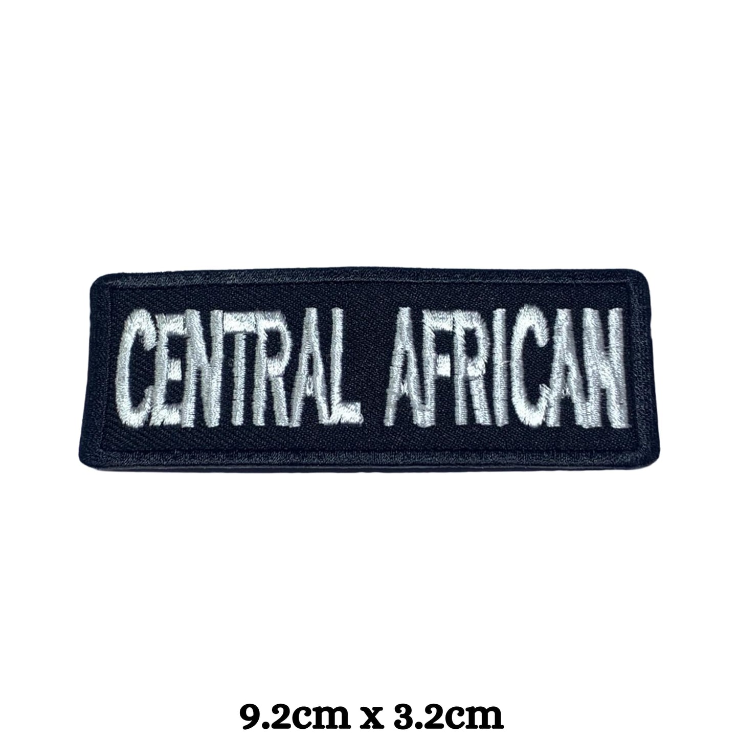 Central African Flag Embroidered Patch Set, Iron-On or Sew-On Applique Badges, Rectangle Shield Round Heart Shapes, for Jackets, Backpacks, Hats, Uniforms and Various Sizes