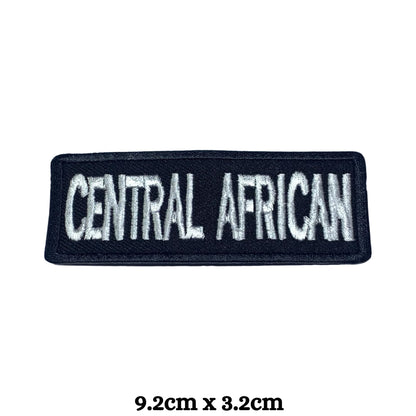 Central African Flag Embroidered Patch Set, Iron-On or Sew-On Applique Badges, Rectangle Shield Round Heart Shapes, for Jackets, Backpacks, Hats, Uniforms and Various Sizes