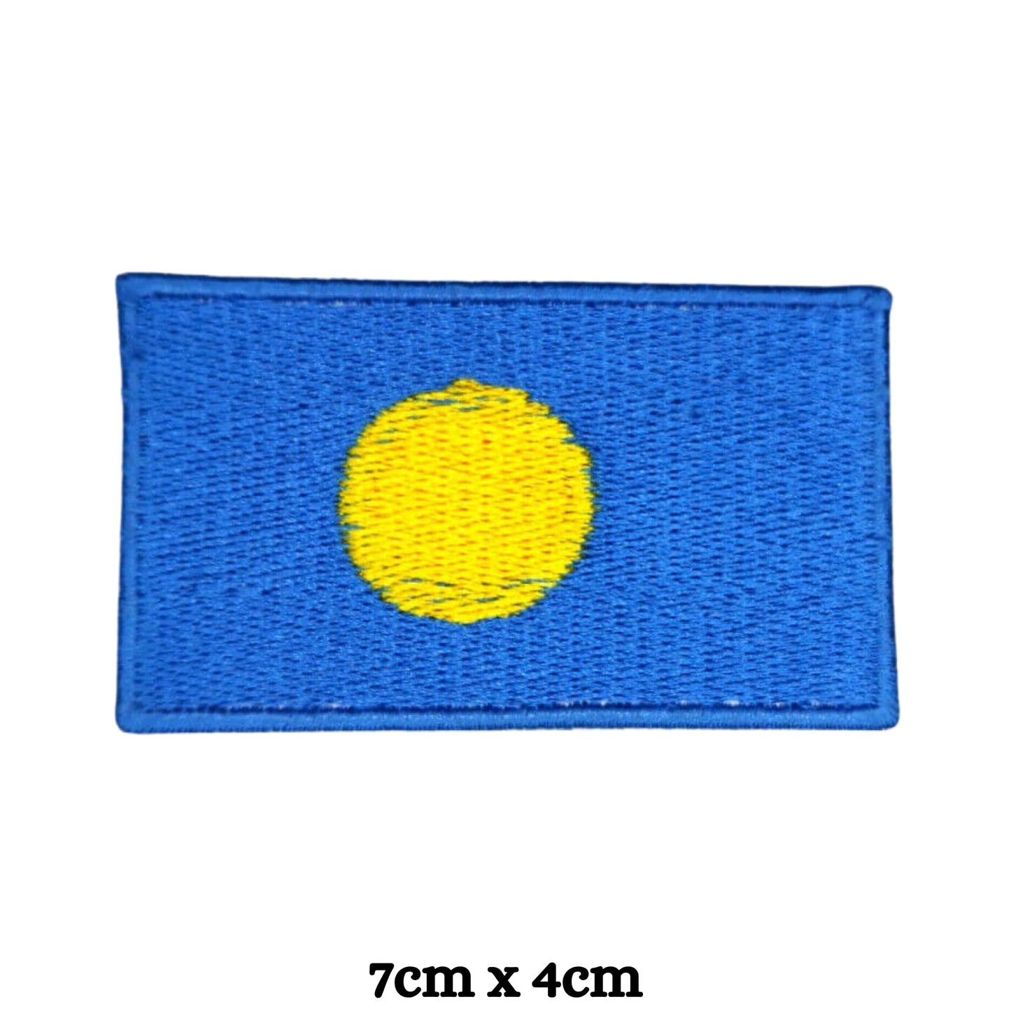 Palau Flag Embroidered Patch Set, Iron-On or Sew-On Applique Badges, Rectangle Shield Round Heart Shapes, for Jackets, Backpacks, Hats, Uniforms and Various Sizes