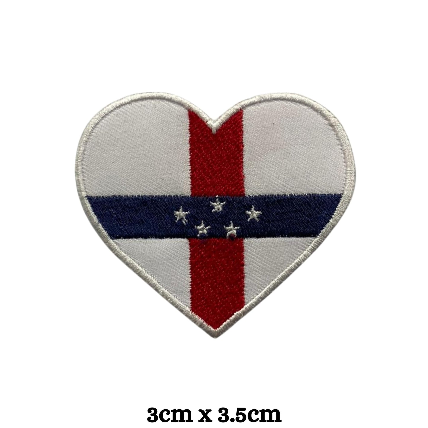 Antilles Flag Embroidered Patch Set, Iron-On or Sew-On Applique Badges, Rectangle Shield Round Heart Shapes, for Jackets, Backpacks, Hats, Uniforms and Various Sizes