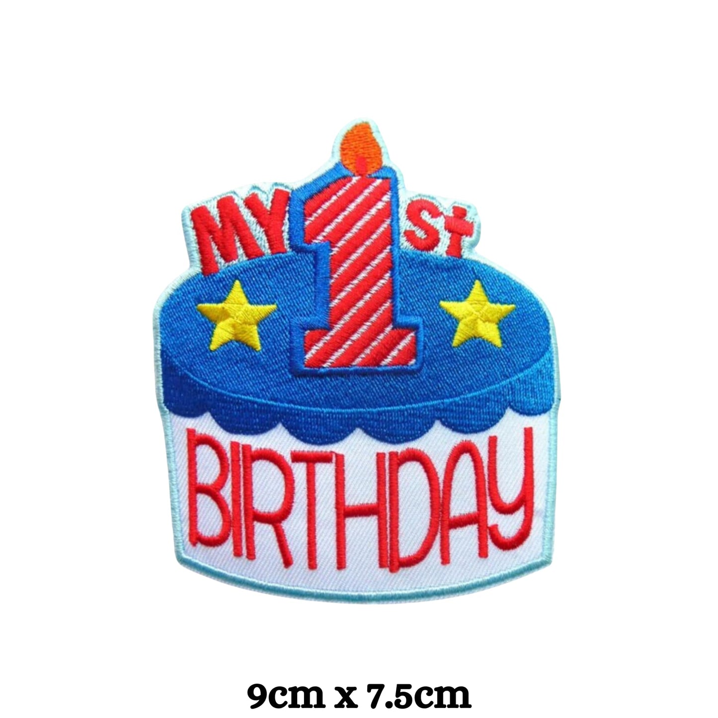 My 1st Birthday Embroidery Iron-On Patches for Clothing Sew-On Applique for DIY Crafts Denim Jackets Jeans Backpacks