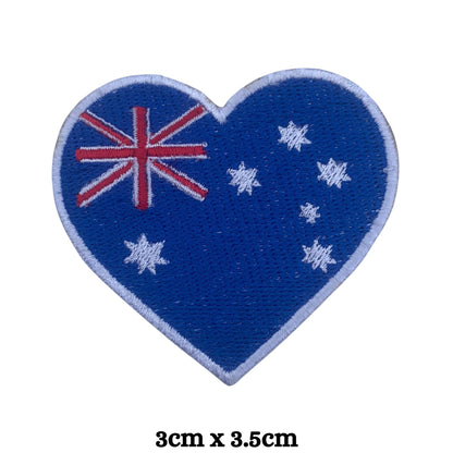 Australia Flag Embroidered Patches, Iron-On/Sew-On Applique, Shield, Round, Heart and Rectangle Flag Badges for Jackets, Bags, Uniforms, Various Sizes