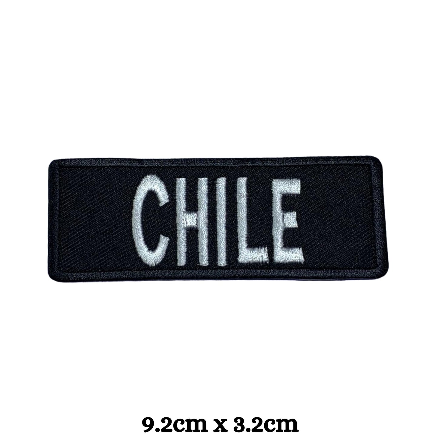 Chile Flag Embroidered Patch Set, Iron-On or Sew-On Applique Badges, Rectangle Shield Round Heart Shapes, for Jackets, Backpacks, Hats, Uniforms and Various Sizes