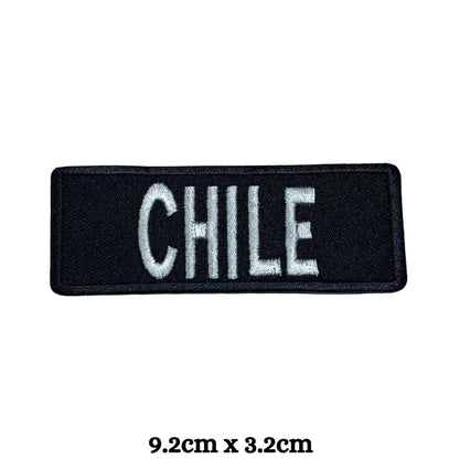 Chile Flag Embroidered Patch Set, Iron-On or Sew-On Applique Badges, Rectangle Shield Round Heart Shapes, for Jackets, Backpacks, Hats, Uniforms and Various Sizes