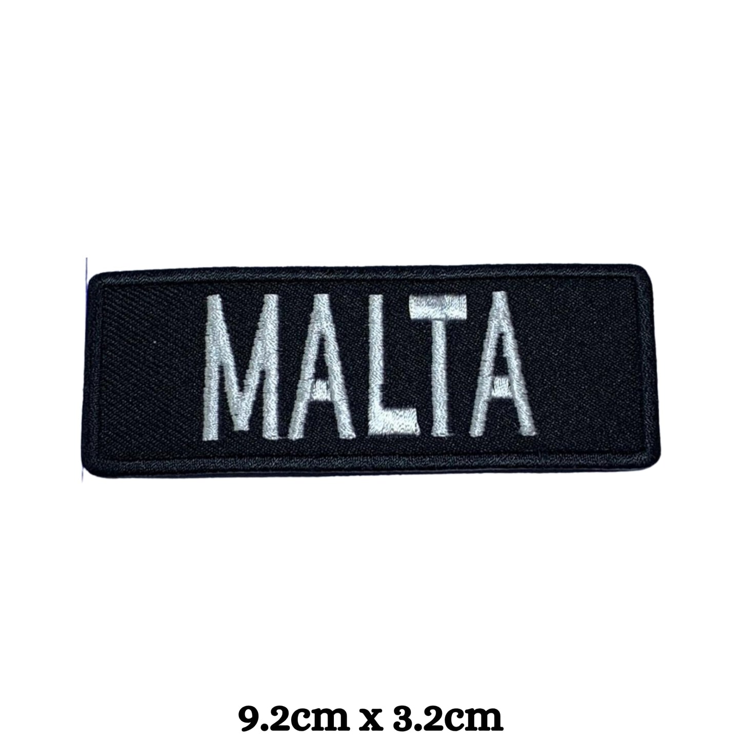Malta Flag Embroidered Patch Set, Iron-On or Sew-On Applique Badges, Rectangle Shield Round Heart Shapes, for Jackets, Backpacks, Hats, Uniforms and Various Sizes