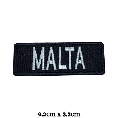 Malta Flag Embroidered Patch Set, Iron-On or Sew-On Applique Badges, Rectangle Shield Round Heart Shapes, for Jackets, Backpacks, Hats, Uniforms and Various Sizes