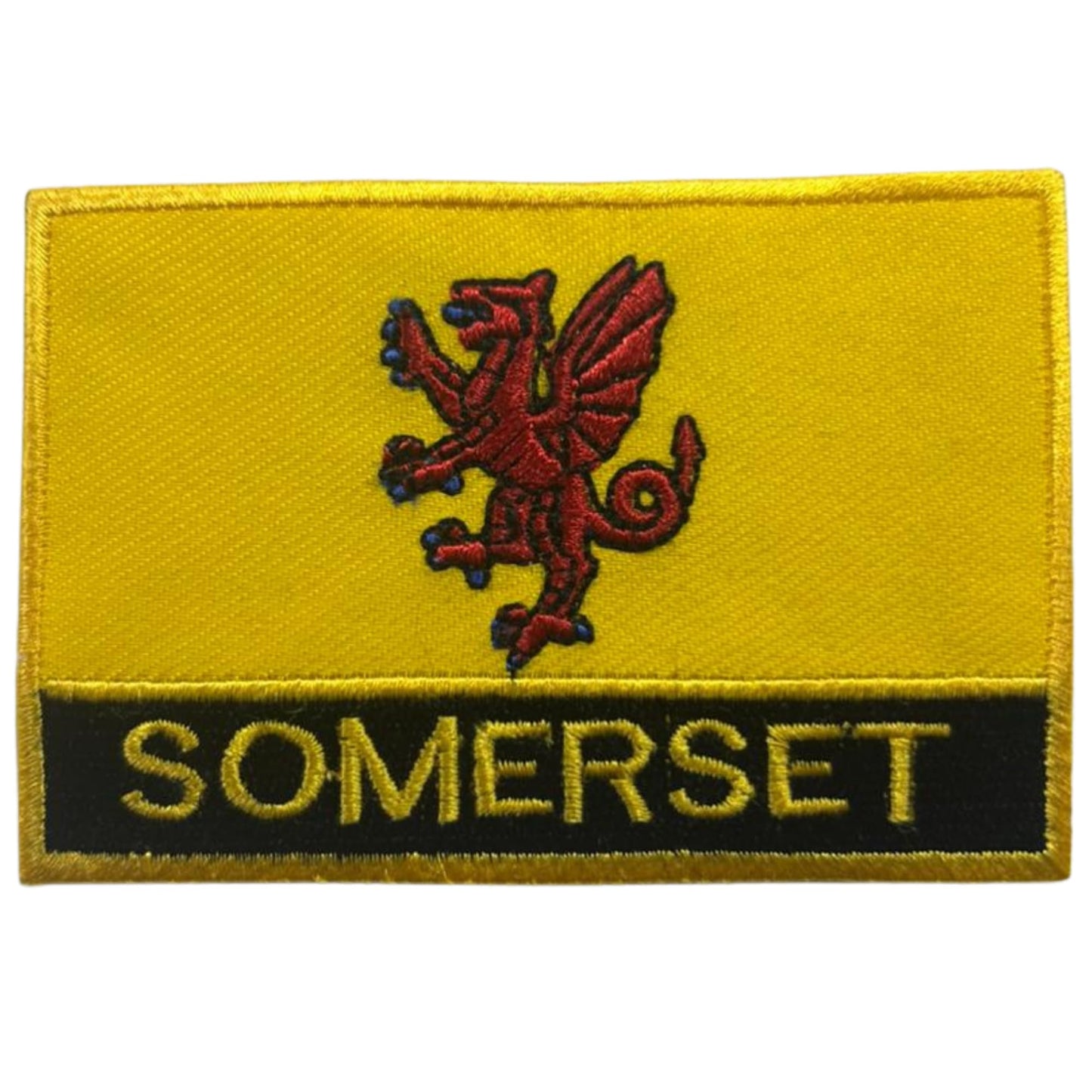 UK County Flag Patch 9.5cm x 6cm Embroidered Iron On/Sew On Badge Durable Fabric Applique for Jackets, Backpacks, Hats, and Clothing