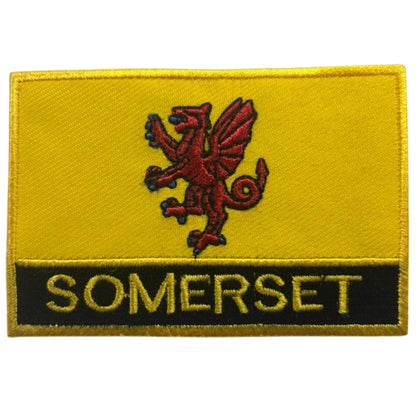 UK County Flag Patch 9.5cm x 6cm Embroidered Iron On/Sew On Badge Durable Fabric Applique for Jackets, Backpacks, Hats, and Clothing