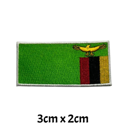 All Country Flag Patches (3 × 2 cm), Embroidered Iron-On/Sew On National Flags, Badge Traveler Gift Patch for Jacket, Backpack, Hat DIY Craft (K-S)