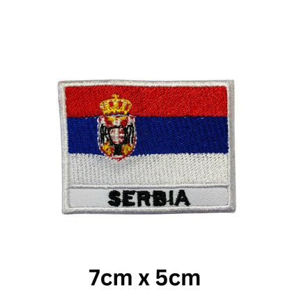 National Country Flag Iron On Patch, Set of 3, Embroidered Fabric Applique, 7cm x 5cm, Rectangular, United Kingdom Theme, for Jackets, Bags, Hats and Crafts (A-J)