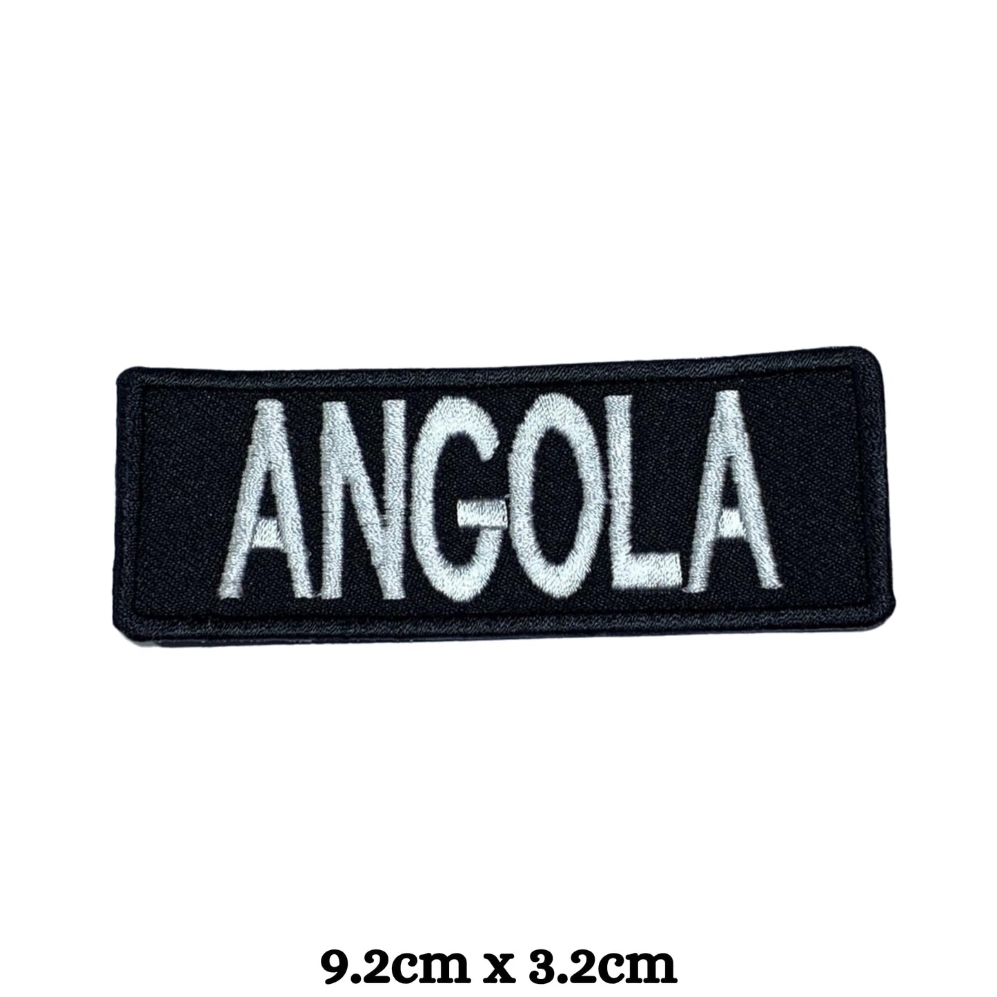 Angola Flag Embroidered Patches, Iron-On/Sew-On Applique, Shield, Round, Heart and Rectangle Flag Badges for Jackets, Bags, Uniforms, Various Sizes
