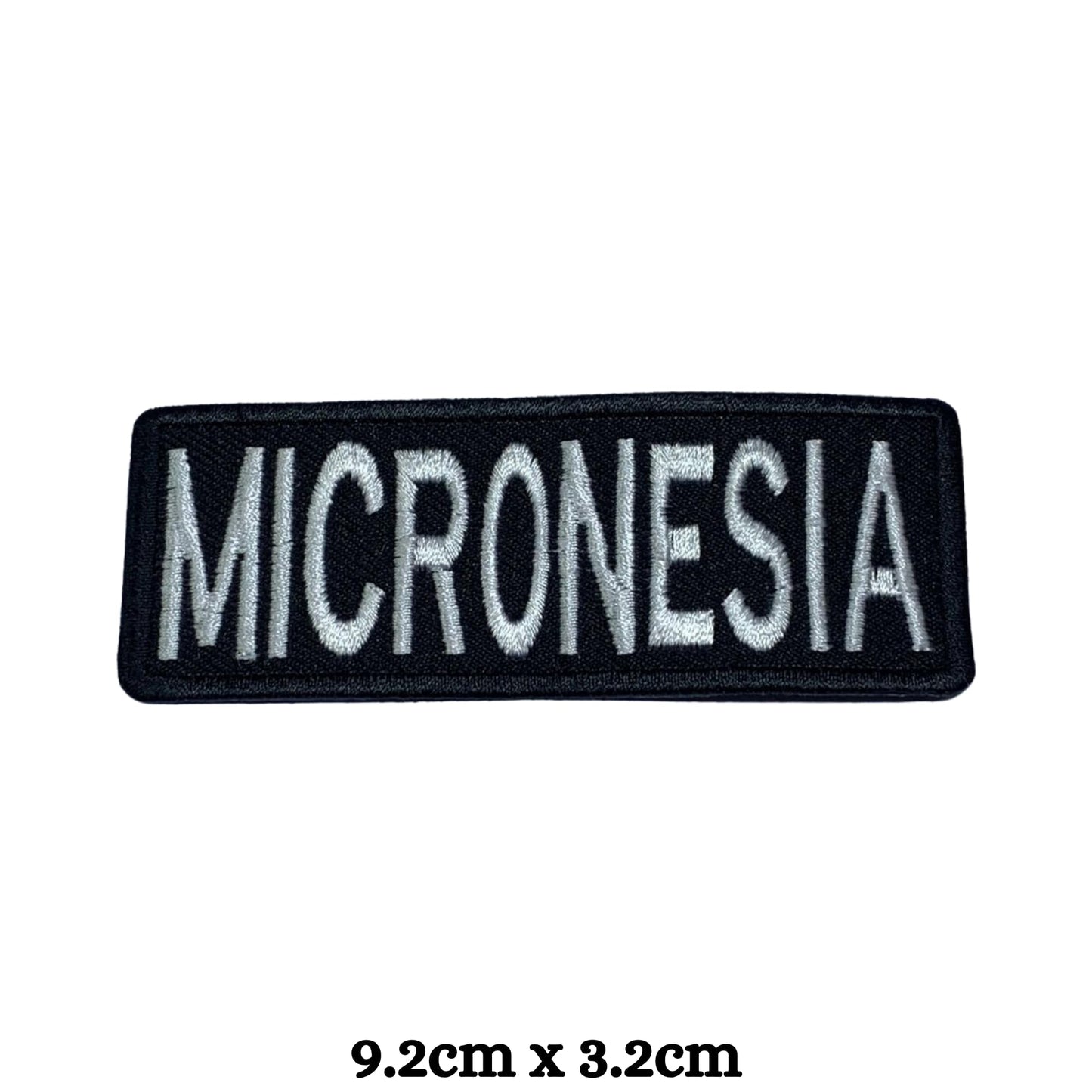 Micronesia Flag Embroidered Patch Set, Iron-On or Sew-On Applique Badges, Rectangle Shield Round Heart Shapes, for Jackets, Backpacks, Hats, Uniforms and Various Sizes