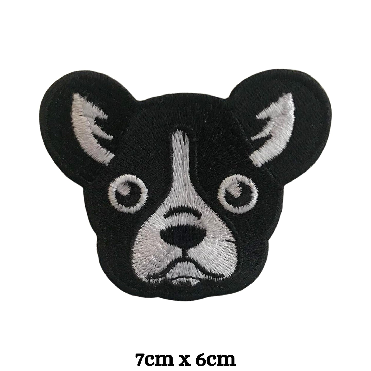 Dog Face Animal Embroidery Iron-On Patches for Clothing Sew-On Applique for DIY Crafts Denim Jackets Jeans Backpacks