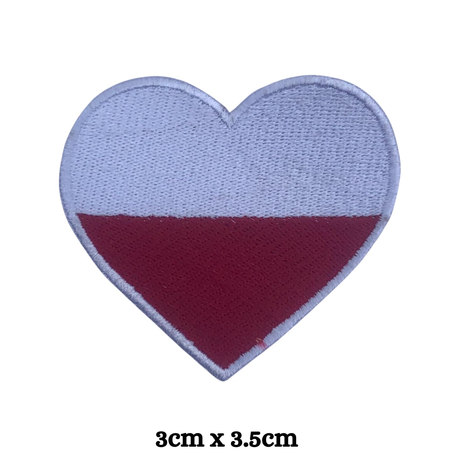 BeBuz Poland Flag Embroidered Patches, Iron-On/Sew-On Applique, Shield, Round, Heart and Rectangle Flag Badges for Jackets, Bags, Uniforms, Various Sizes