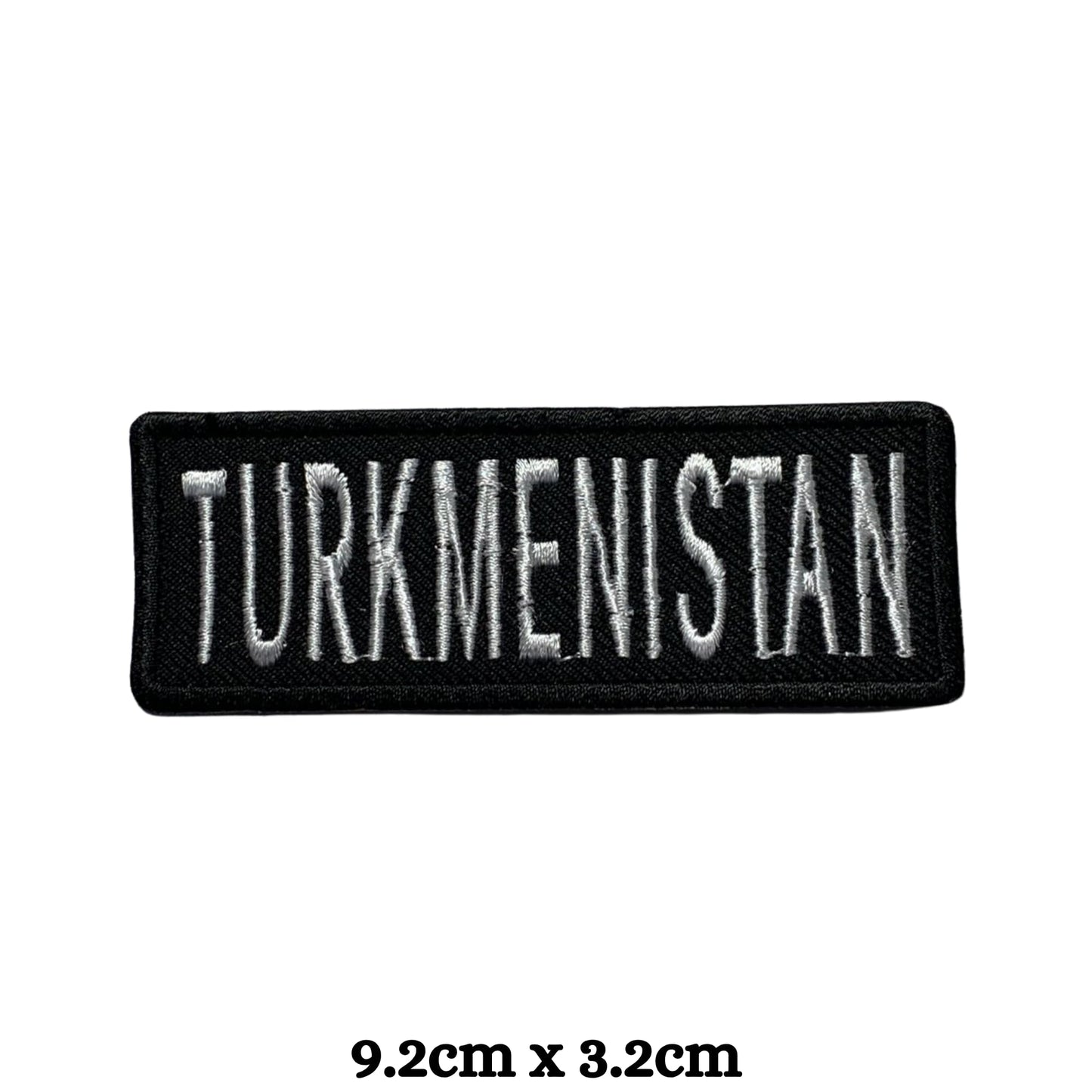 Turkmenistan Flag Embroidered Patch Set, Iron-On or Sew-On Applique Badges, Rectangle Shield Round Heart Shapes, for Jackets, Backpacks, Hats, Uniforms and Various Sizes