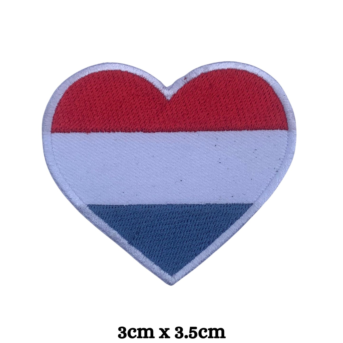 BeBuz Netherlands Flag Embroidered Patches, Iron-On/Sew-On Applique, Shield, Round, Heart and Rectangle Flag Badges for Jackets, Bags, Uniforms, Various Sizes