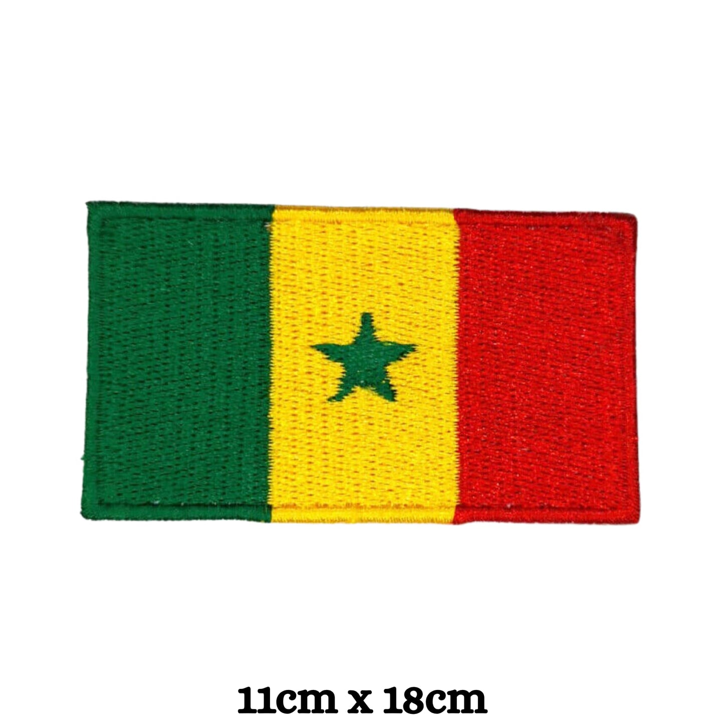 Senegal Flag Embroidered Patches, Iron-On/Sew-On Applique, Shield, Round, Heart and Rectangle Flag Badges for Jackets, Bags, Uniforms, Various Sizes