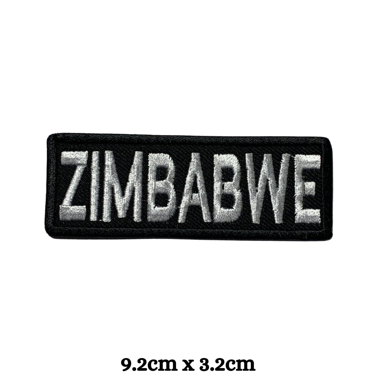 Zimbabwe Flag Embroidered Patch Set, Iron-On or Sew-On Applique Badges, Rectangle Shield Round Heart Shapes, for Jackets, Backpacks, Hats, Uniforms and Various Sizes