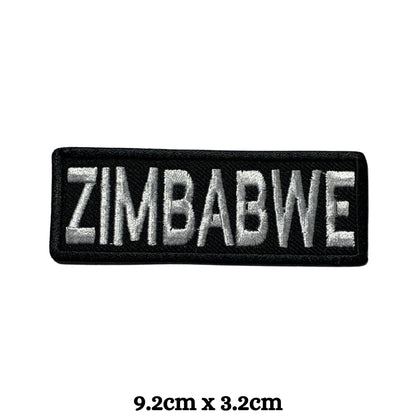 Zimbabwe Flag Embroidered Patch Set, Iron-On or Sew-On Applique Badges, Rectangle Shield Round Heart Shapes, for Jackets, Backpacks, Hats, Uniforms and Various Sizes