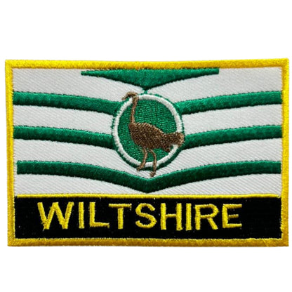 UK County Flag Patch 9.5cm x 6cm Embroidered Iron On/Sew On Badge Durable Fabric Applique for Jackets, Backpacks, Hats, and Clothing