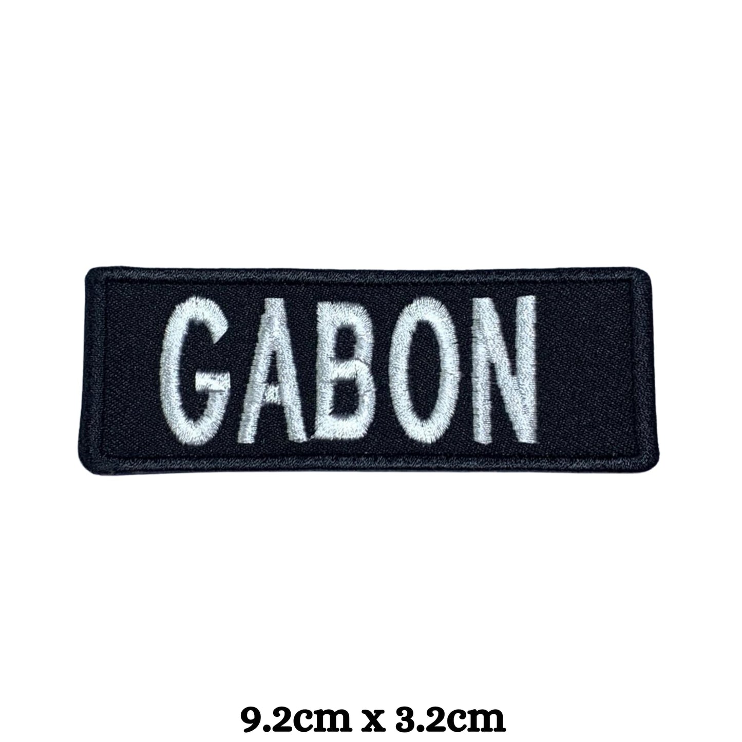 Gabon Flag Embroidered Patch Set, Iron-On or Sew-On Applique Badges, Rectangle Shield Round Heart Shapes, for Jackets, Backpacks, Hats, Uniforms and Various Sizes