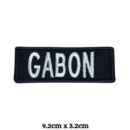 Gabon Flag Embroidered Patch Set, Iron-On or Sew-On Applique Badges, Rectangle Shield Round Heart Shapes, for Jackets, Backpacks, Hats, Uniforms and Various Sizes