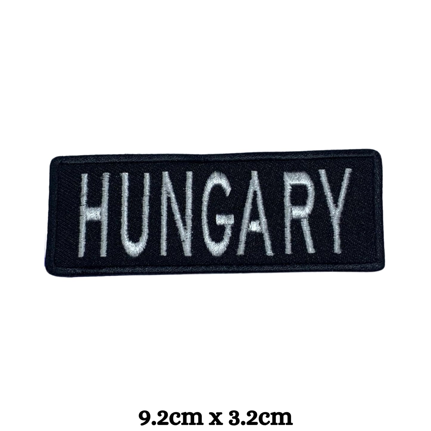 Hungary Flag Embroidered Patch Set, Iron-On or Sew-On Applique Badges, Rectangle Shield Round Heart Shapes, for Jackets, Backpacks, Hats, Uniforms and Various Sizes