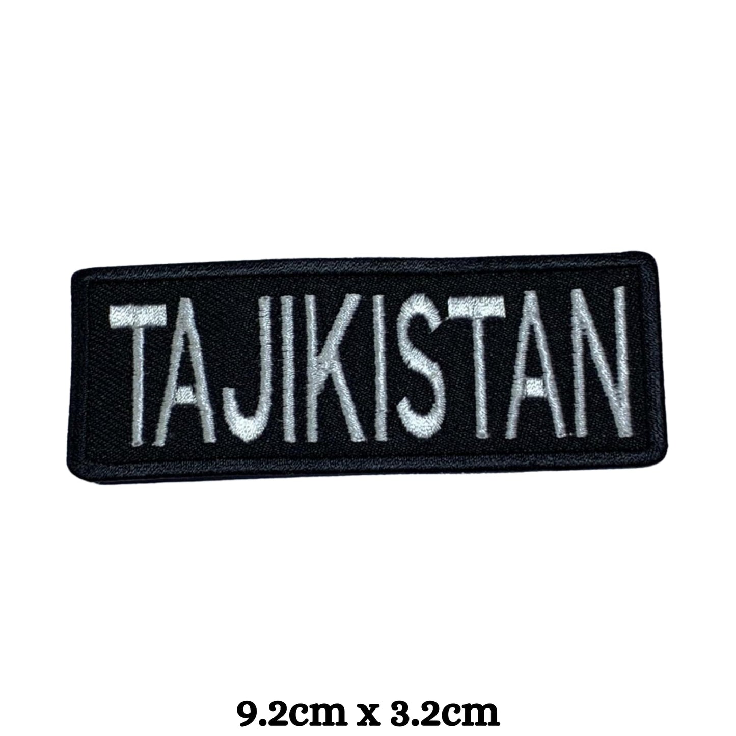 Tajikistan Flag Embroidered Patch Set, Iron-On or Sew-On Applique Badges, Rectangle Shield Round Heart Shapes, for Jackets, Backpacks, Hats, Uniforms and Various Sizes