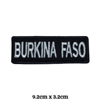 Burkina Faso Flag Embroidered Patch Set, Iron-On or Sew-On Applique Badges, Rectangle Shield Round Heart Shapes, for Jackets, Backpacks, Hats, Uniforms and Various Sizes