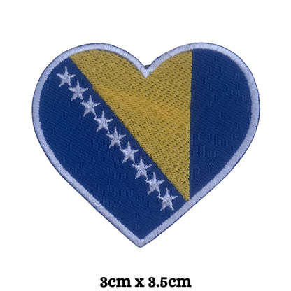 BeBuz Bosnia Flag Embroidered Patch – Iron On or Sew On Bosnian Badge – Choose Your Shape & Size – Rectangle, Shield, Round, Heart – Bosnia and Herzegovina Patch for Jacket, Backpack, Hat, Clothing