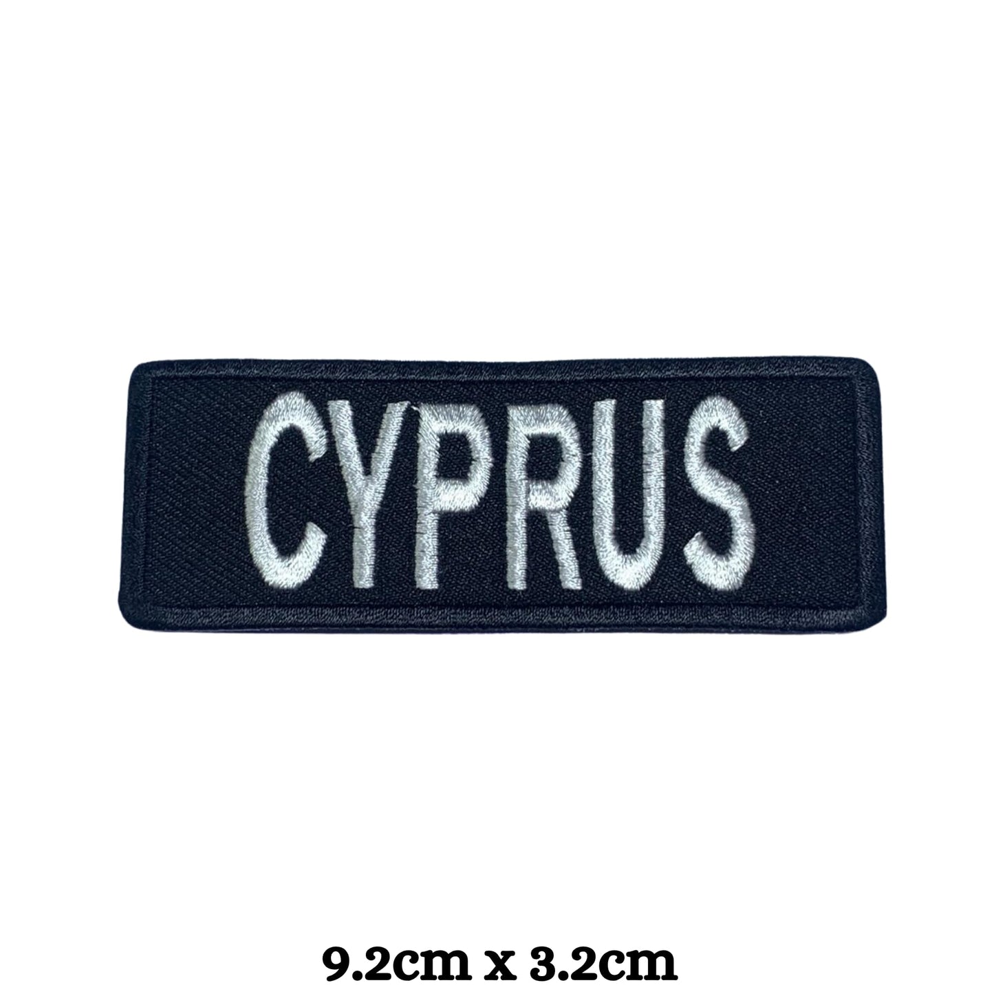 Cyprus Flag Embroidered Patch Set, Iron-On or Sew-On Applique Badges, Rectangle Shield Round Heart Shapes, for Jackets, Backpacks, Hats, Uniforms and Various Sizes