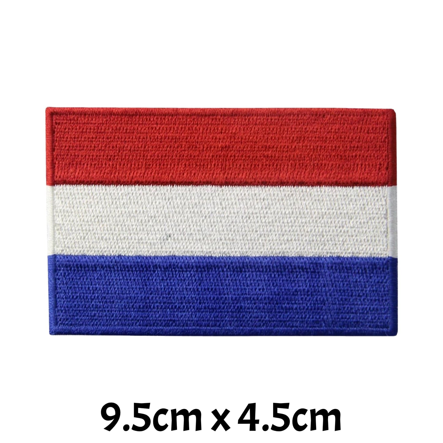 BeBuz Netherlands Flag Embroidered Patches, Iron-On/Sew-On Applique, Shield, Round, Heart and Rectangle Flag Badges for Jackets, Bags, Uniforms, Various Sizes