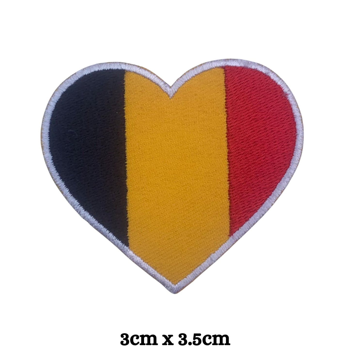 Belgium Flag Embroidered Patches, Iron-On/Sew-On Applique, Shield, Round, Heart and Rectangle Flag Badges for Jackets, Bags, Uniforms, Various Sizes