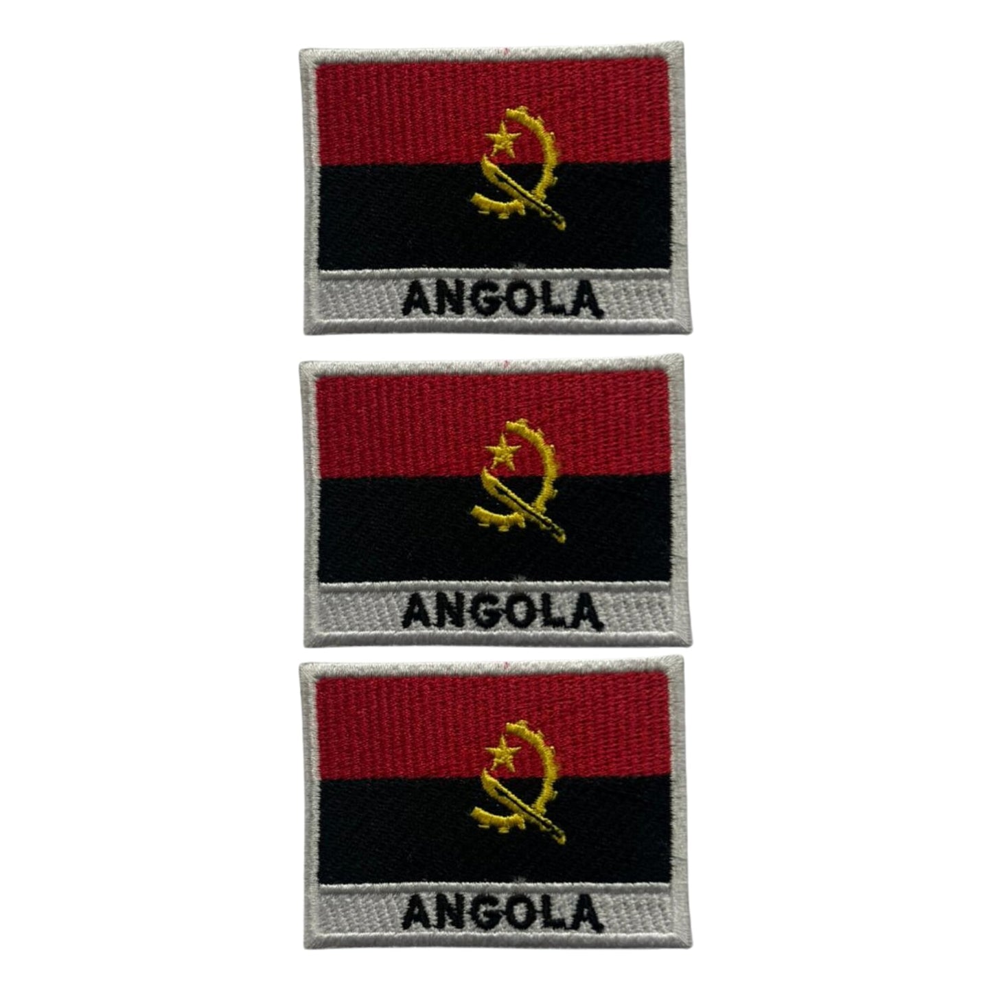National Country Flag Iron On Patch, Set of 3, Embroidered Fabric Applique, 7cm x 5cm, Rectangular, United Kingdom Theme, for Jackets, Bags, Hats and Crafts (A-J)