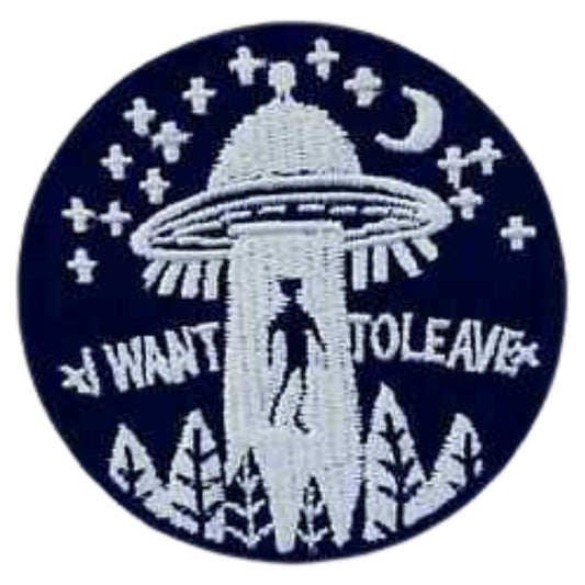 I Want to Leave Embroidery Iron-On Patches for Clothing Sew-On Applique for DIY Crafts Denim Jackets Jeans Backpacks