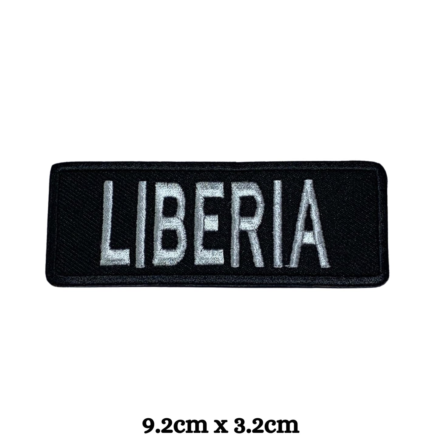 Liberia Flag Embroidered Patch Set, Iron-On or Sew-On Applique Badges, Rectangle Shield Round Heart Shapes, for Jackets, Backpacks, Hats, Uniforms and Various Sizes