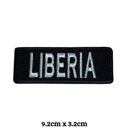 Liberia Flag Embroidered Patch Set, Iron-On or Sew-On Applique Badges, Rectangle Shield Round Heart Shapes, for Jackets, Backpacks, Hats, Uniforms and Various Sizes