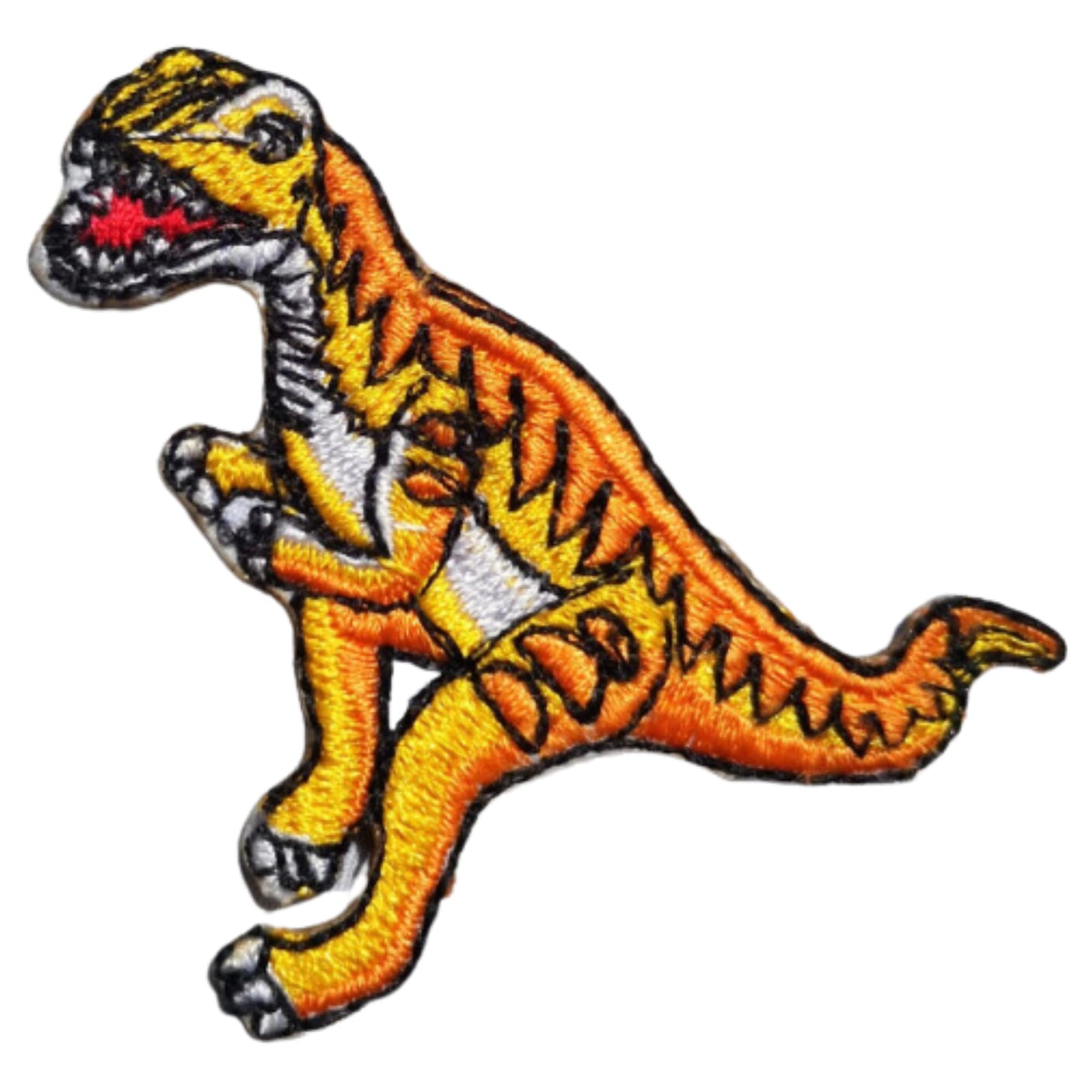 Yellow Dinosaur Embroidery Iron-On Patches for Clothing Sew-On Applique for DIY Crafts Denim Jackets Jeans Backpacks